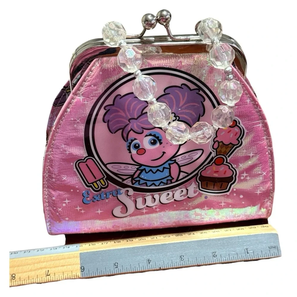 Sesame Street Place Abby Cadabby‎ Pink Purse Hand Bag Beaded Handle